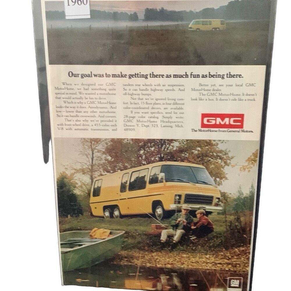 Vintage 1960 GMC GM Motorhome Getting There Ad Advertisement